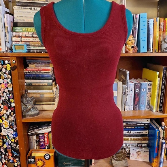 Bobbie Brooks Tops - Vintage Bobbie Brooks Deep Red Ribbed Sweater Tank Top Small Sleeveless Knit